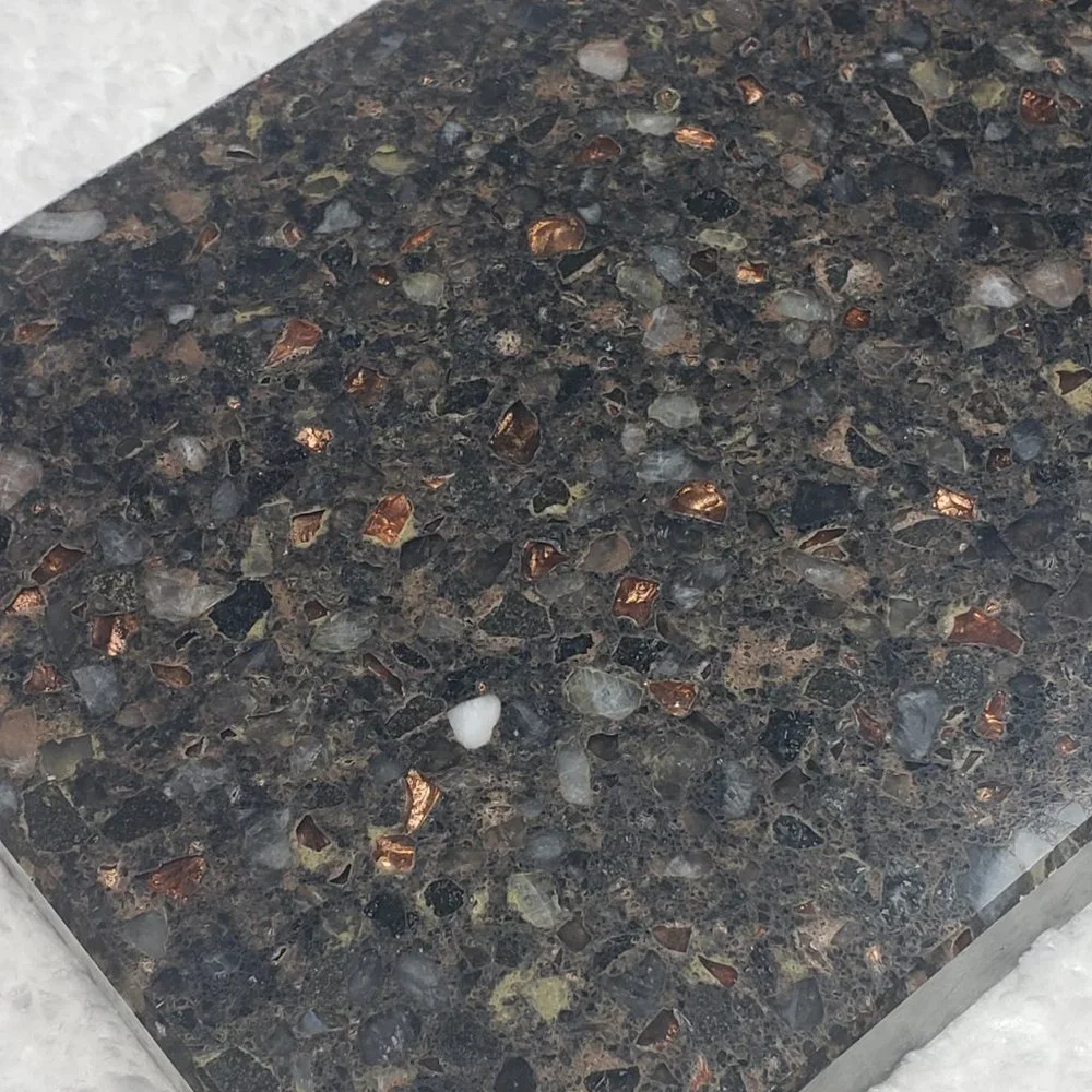Quartz Stone Cutting Board cheese sushi charcuterie tray 5x10 black brown copper